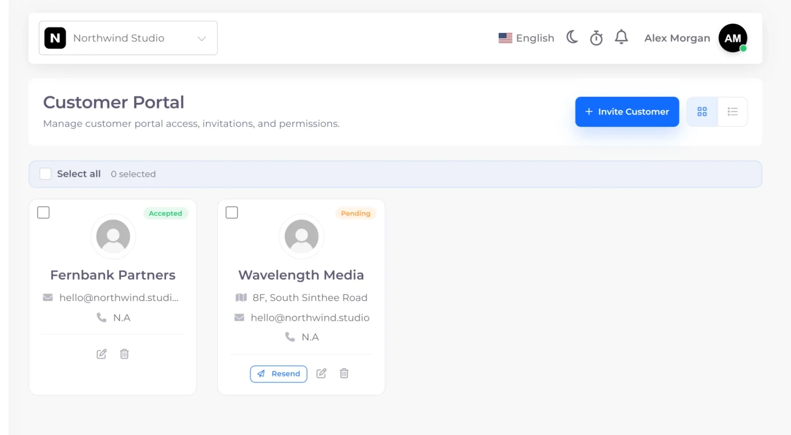 Customer portal in Invoice Crowd where a client reviews and pays a document