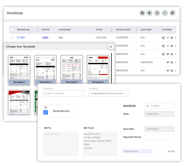 Adding a line item to an invoice in Invoice Crowd from the saved item list