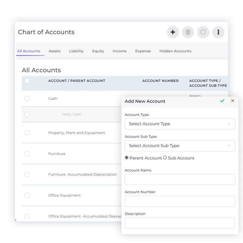 Custom expense categories set up in Invoice Crowd