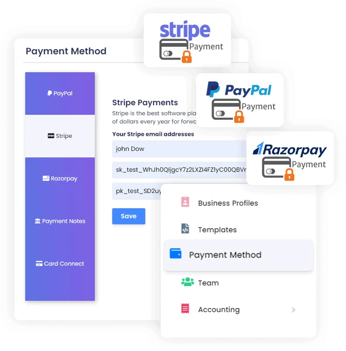 An Invoice Crowd invoice as the client receives it, with the pay option in the document