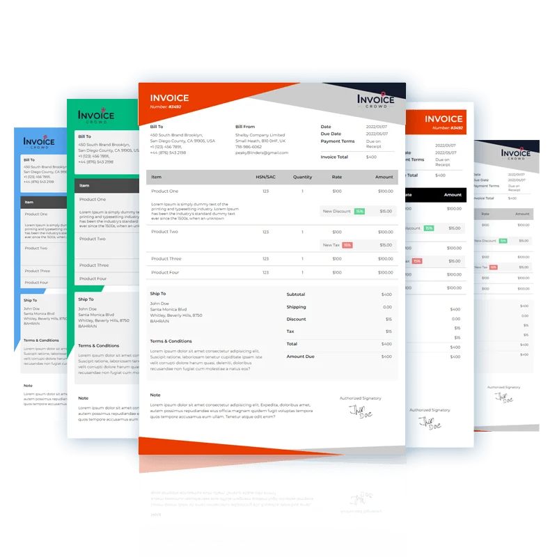 Choosing and branding an invoice template in Invoice Crowd
