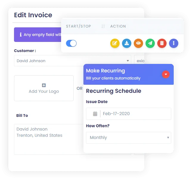 A payment recorded against an invoice in Invoice Crowd