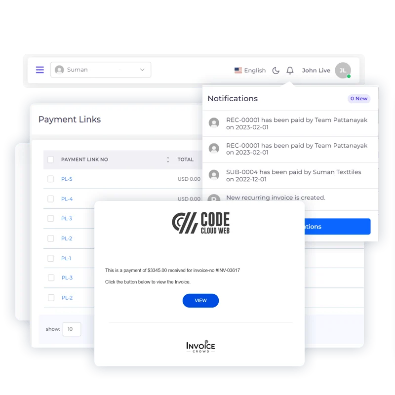A recurring invoice in Invoice Crowd updated after a supported gateway settlement is verified