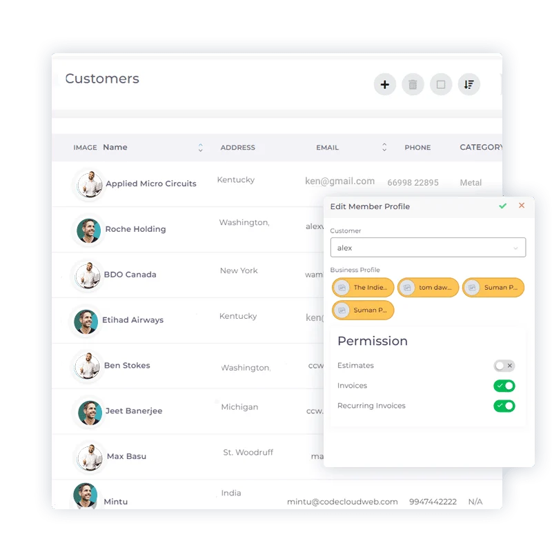 Choosing which documents a customer can see in the Invoice Crowd portal settings