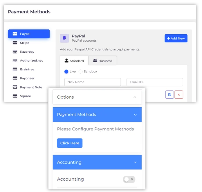An invoice in Invoice Crowd split into part payments with the balance remaining