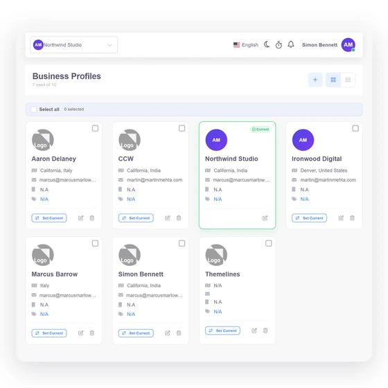 Invoice Crowd localization illustration for prepare customer documents using fictional data.