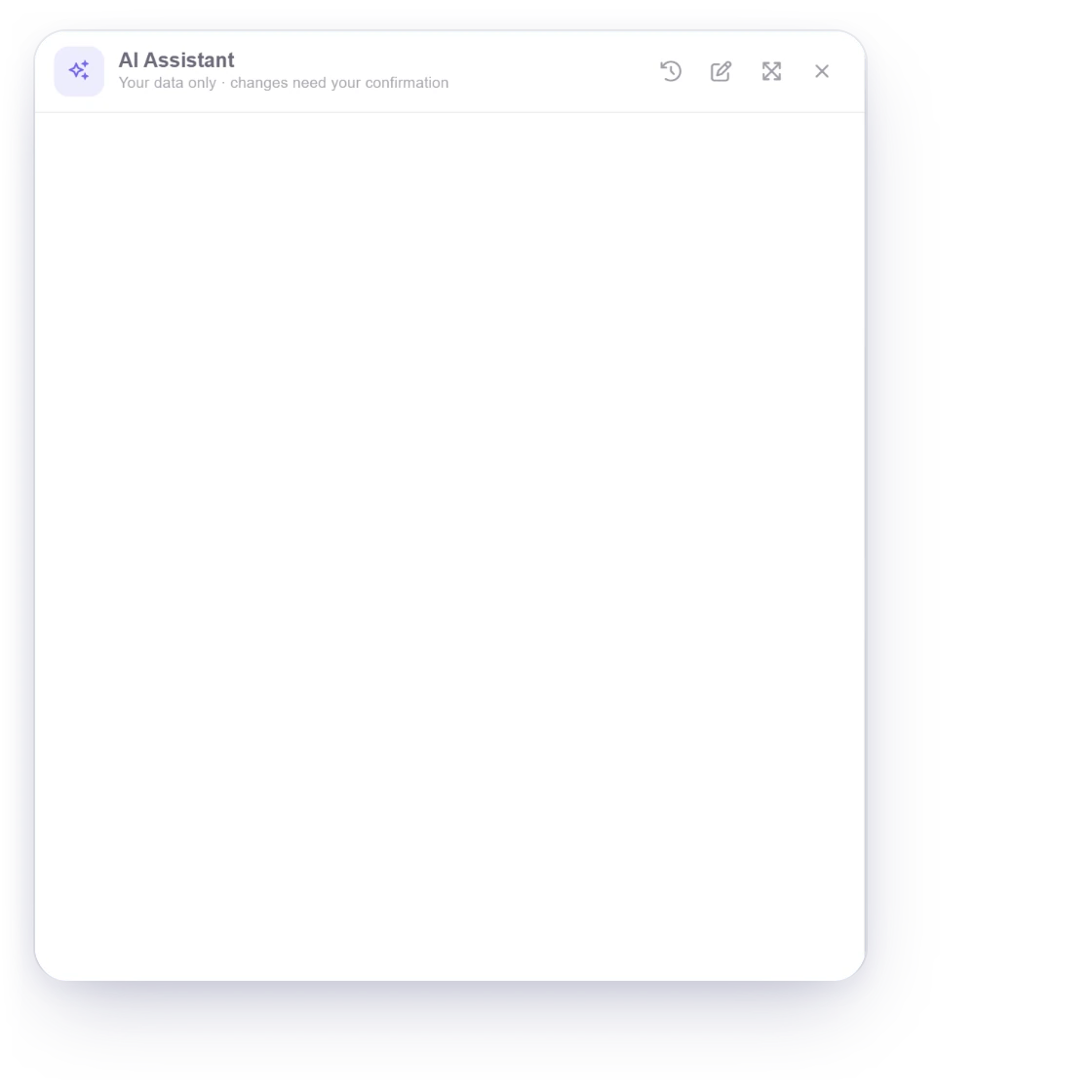 Invoice Crowd AI Assistant listing overdue invoices and drafting a new invoice that waits for confirmation before saving