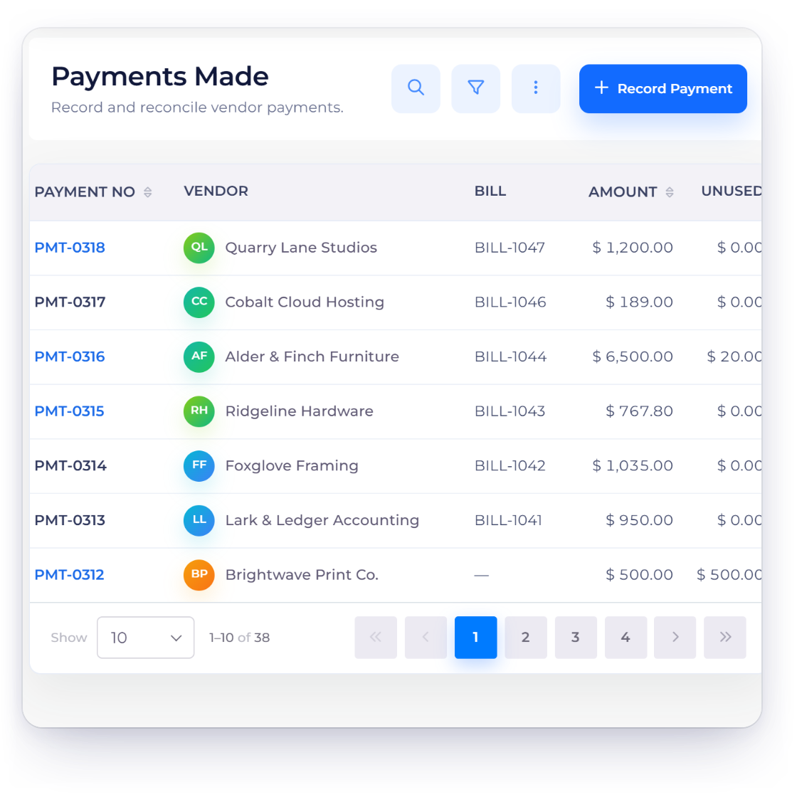 Editing a vendor payment in Invoice Crowd: the earlier allocation is reversed before the new amount is applied to the bill